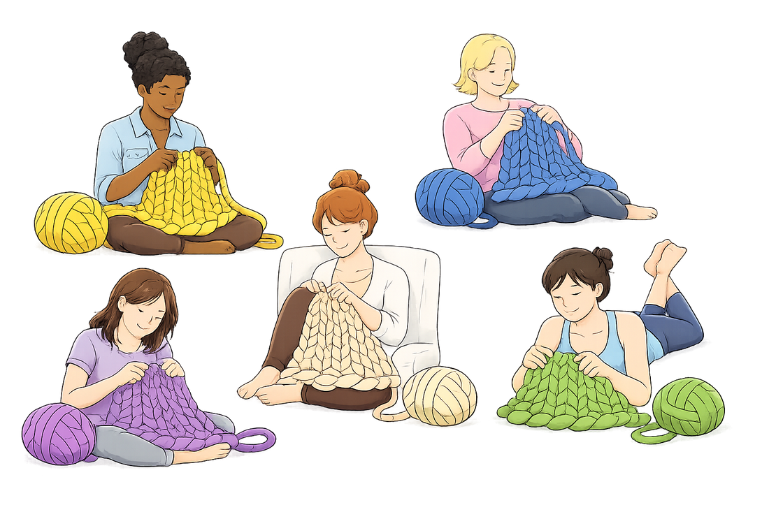 Débuter le tricot à la main avec du fil chenille XXL