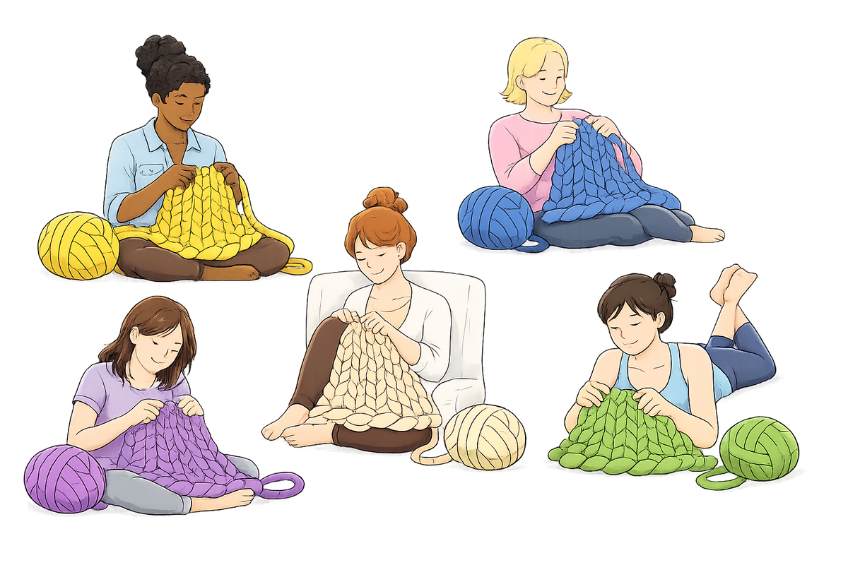 Débuter le tricot à la main avec du fil chenille XXL