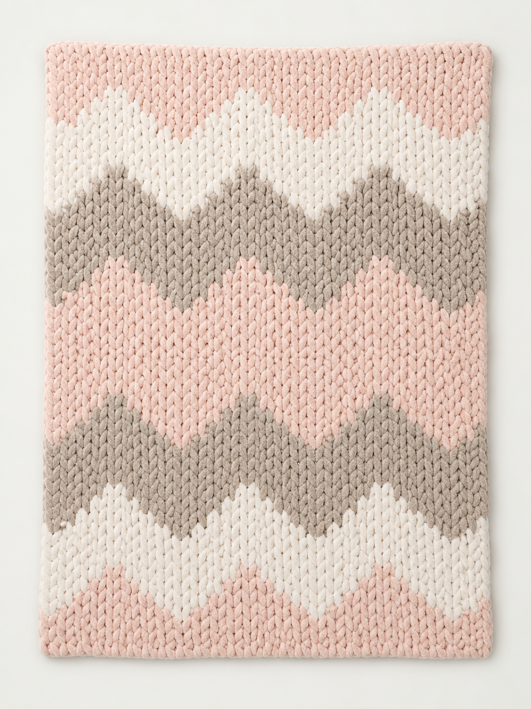 Patron de couverture chunky 90 × 120 cm en trois couleurs