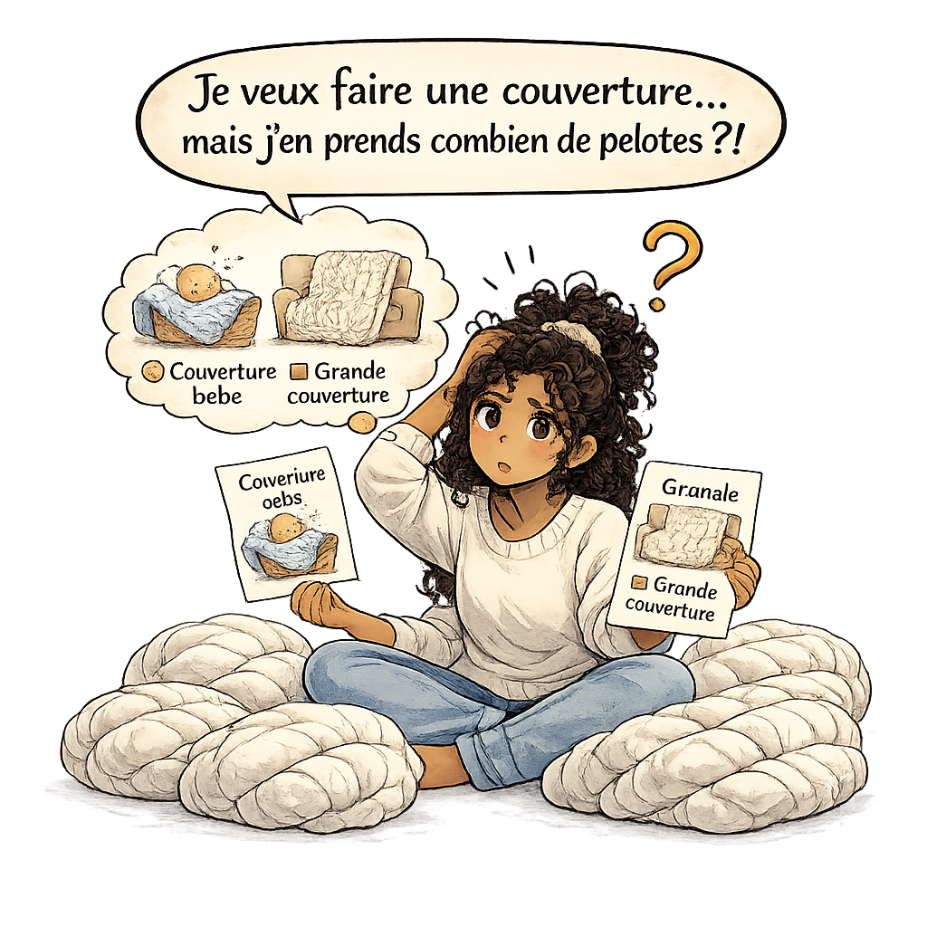Tricoter une couverture à la main sans aiguilles avec le fil XXL Fil de Miel