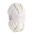 Fil XXL Lin Naturel : pelote de laine blanche ultra-douce, texture bouclée, label « Fil de Miel ».