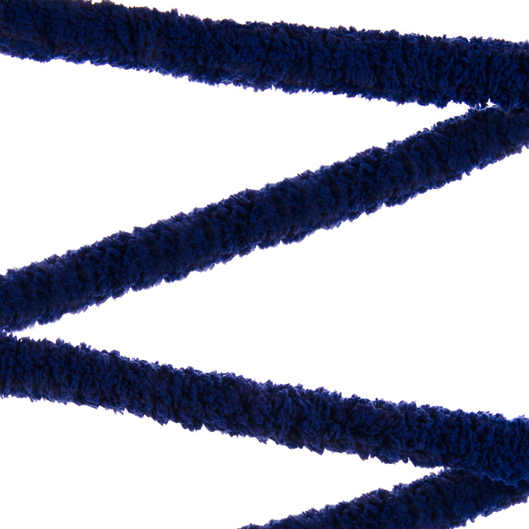 Chaînes en tissu velours bleu marine torsadées sur fond blanc, produit Bleu marine
