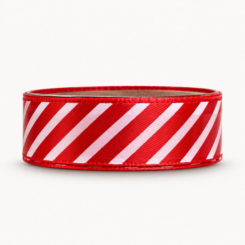 Bobine de ruban décoratif Rouge – Rayures blanches – 3 m × 2 cm – Fil de Miel