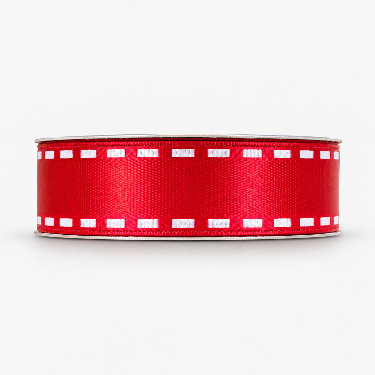 Bobine de ruban décoratif Rouge – Bordure pointillée blanche – 3 m × 2 cm – Fil de Miel