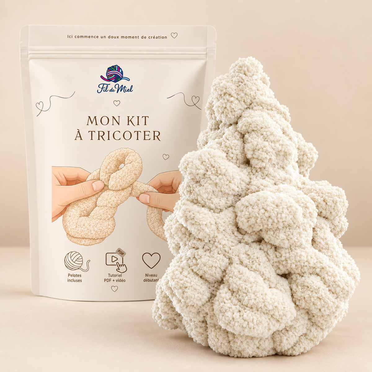 Kit Sapin de Noël à tricoter avec les doigts