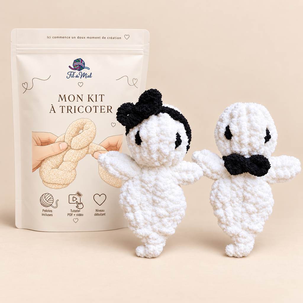 Monsieur et Madame Fantôme en fil chenille XXL – Fil de Miel