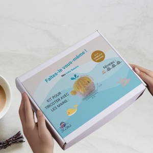 Kit tricot peluche Néo baby baleine - Création DIY enfant avec laine XXL