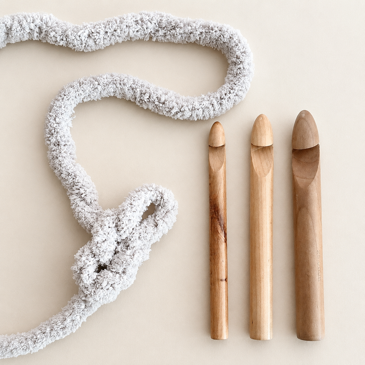 Crochet XXL en bambou pour fil chenille