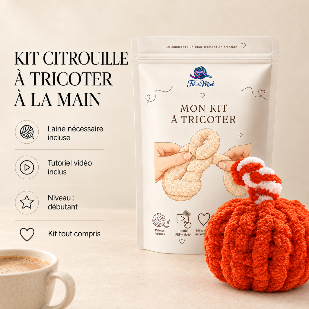 Kit citrouille en fil XXL - Niveau débutant