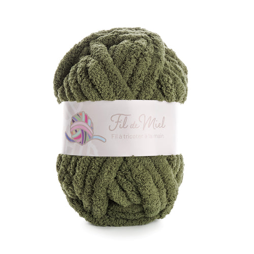 Pelote fil XXL vert sapin pour tricot à la main