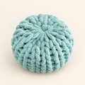 Coussin rond Vert d’eau douce en fil chenille XXL – Fil de Miel